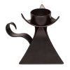 Decorative Black Metal Tea Light Candle Holder with Handle