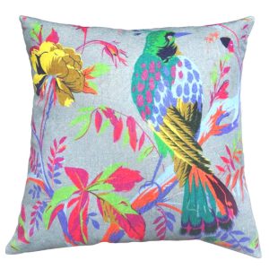 cotton velvet bird design cushion cover 45×45 cm – Grey