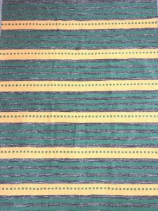 Green/yellow cotton rug – 90×150 cm