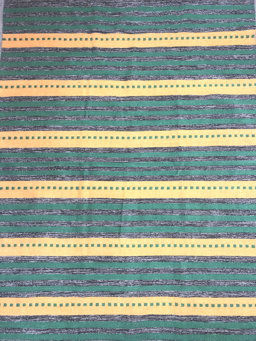 Green/yellow cotton rug