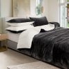 2 in 1 Teddy Sherpa  Quilt Cover Set and Blanket – SINGLE, Charcoal