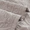 Lisbon Quilted 3 Pieces Embossed Coverlet Set – DOUBLE, Beige