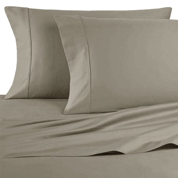 250TC 100% Cotton Sheet Set Queen Taupe