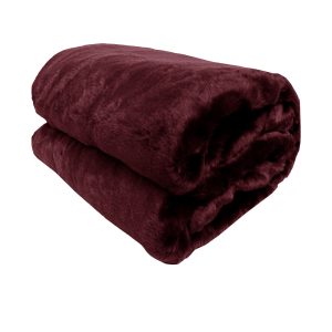 Faux Mink Throw Rug – Wine