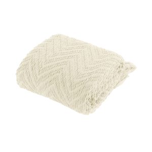 Ezra Knitted Throw Rug – Cream