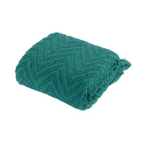 Ezra Knitted Throw Rug – Teal