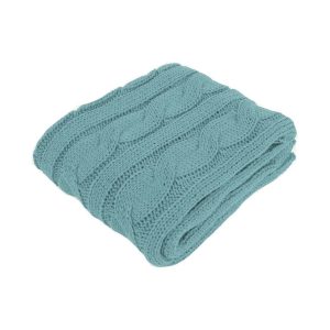 Hudson Knitted Throw Rug – Dusk Blue