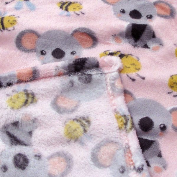 190GSM Girls Cute Ultra Soft Coral Fleece Throw 127 x 152cm