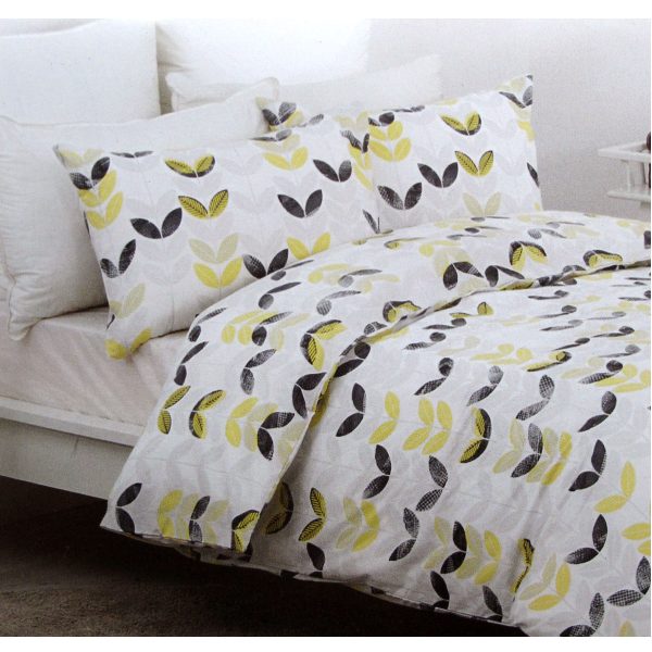 Leaves Easy Care Quilt Cover Set Queen