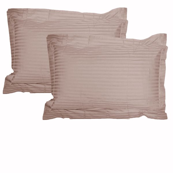 325TC Pair of Stripe Jumbo / Queen Pillowcases Blush