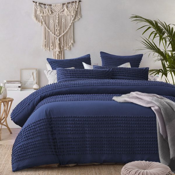 Betty Betty Dark Denim Cotton Quilt Cover Set King