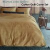 Blurred Lines Yellow Cotton Sateen Quilt Cover Set King