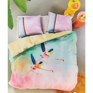 Colourful Birds Multi Cotton Sateen Quilt Cover Set Queen