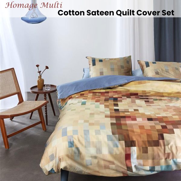 Homage Multi Cotton Sateen Quilt Cover Set King