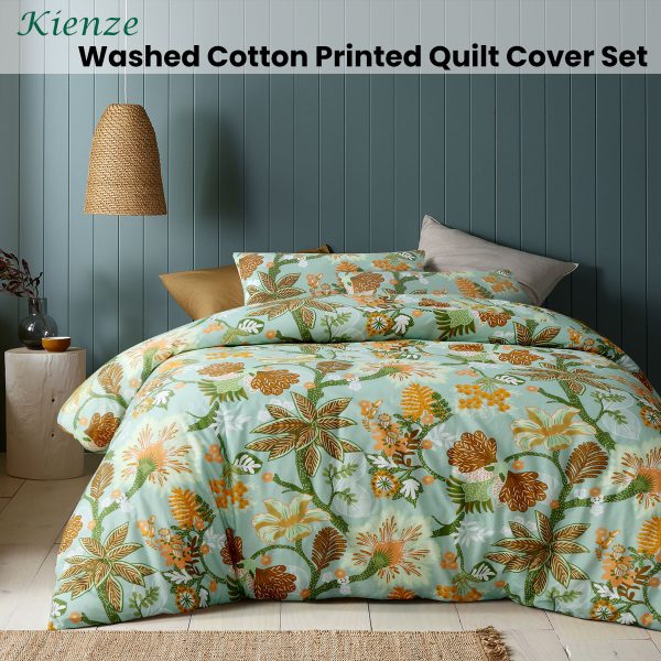 Kienze Washed Cotton Printed Quilt Cover Set King