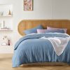 Vintage Design Homewares Denim Blue French Linen Quilt Cover Set King