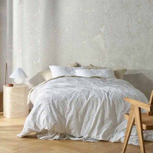 Orion White Cotton Quilt Cover Set King