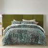 Palm Leopard Green Cotton Quilt Cover Set Queen