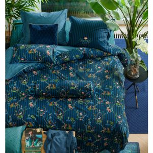 Singerie Dark Blue Cotton Quilt Cover Set Super King