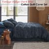 Vintage Indigo Dark Blue Cotton Quilt Cover Set King