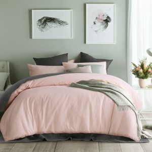 Waffle Blush Cotton Quilt Cover Set King