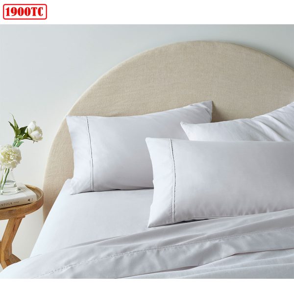 1900TC Cotton Rich Sheet Set White Queen