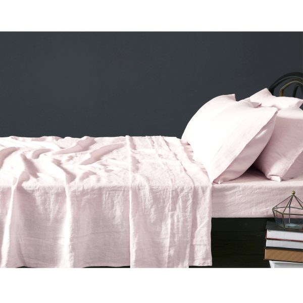 100% Linen Blush Sheet Set SUPER KING