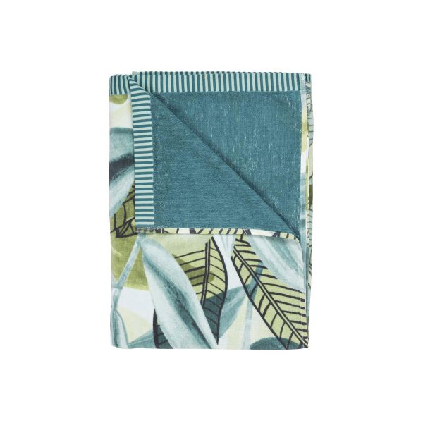 Bedding House Jungle Vibe Green Cotton Velour Beach Towel