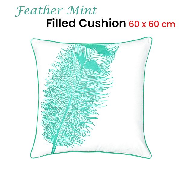 J.Elliot Home Feather Mint Filled Cushion 60 x 60 cm