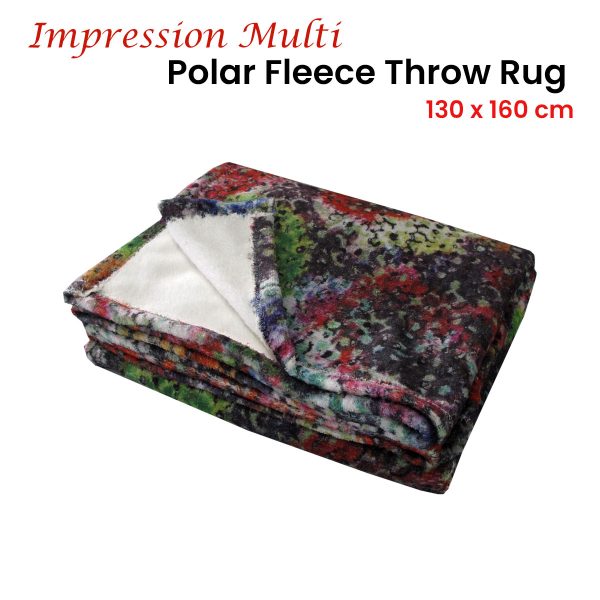 Multi Impression Polar Fleece Throw Rug 130 x 160 cm