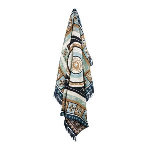 J Elliot Home Kasbah Luxury Fringe Throw 130 x 160cm – Blue