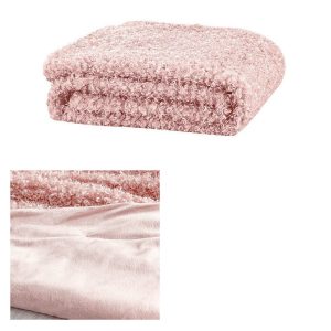 J.Elliot Home Lyla Faux Sheep Fur Throw Rug – Peach