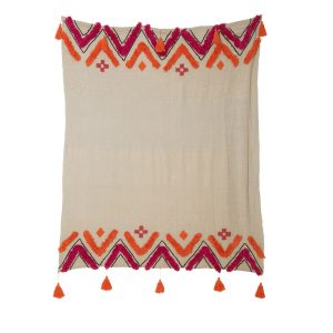 J.Elliot Home Merryn Cotton Throw Multi – Orange