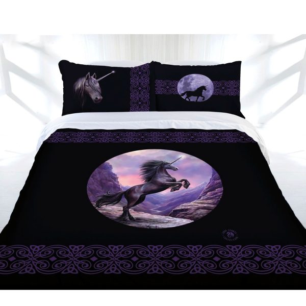 Black Unicorn Quilt Cover Set Single