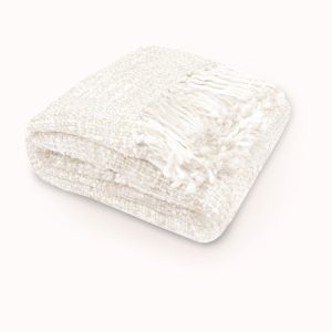 Rans Oslo Knitted Weave Throw 127x152cm – Snow White