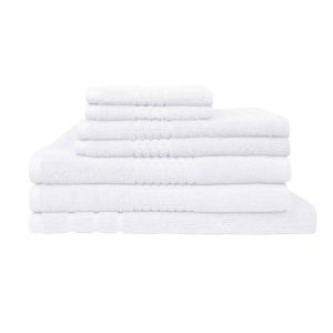 Montage 7 Piece Cotton Bath Towel Set – White