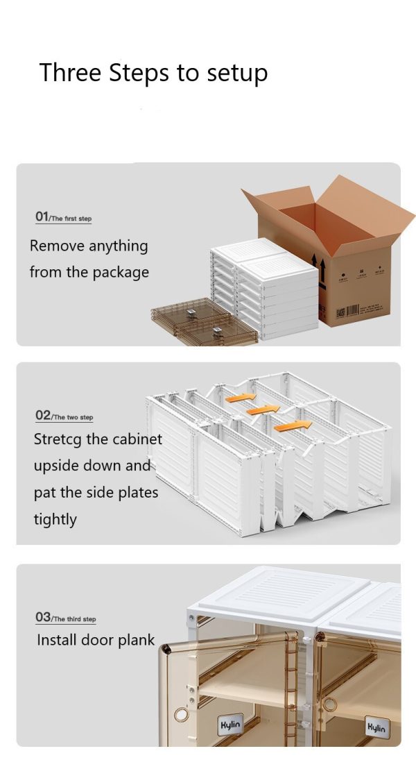 Cubes Storage Folding Shoe Box – 1 Column & 2 Grids & 1 Door