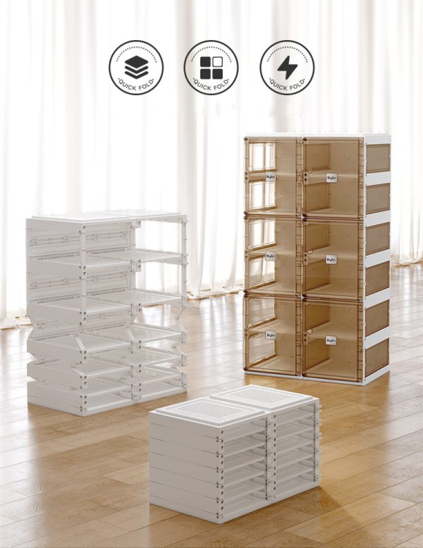 Cubes Storage Folding Shoe Cabinet – 1 Column & 5 Grids & 3 Door