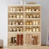 Cubes Storage Folding Shoe Cabinet With 2 Column & 7 Grids & 4 Brown Door