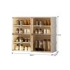 Cubes Storage Folding Shoe Cabinet With 2 Column & 7 Grids & 4 Brown Door