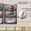 5Pcs Premium Acrylic Shoe Box Sneaker Display Storage Case  Boxes Magnetic Door Au