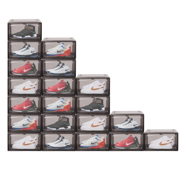 20Pcs Premium Acrylic Shoe Box Sneaker Display Storage Case Boxes Magnetic Door Au