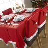 Christmas Chair Covers Tablecloth Runner Decoration Xmas Dinner Party Santa Gift, 8x Chair Covers