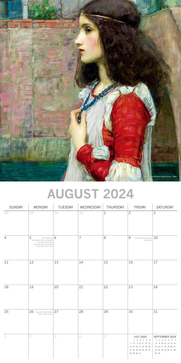 Pre-Raphaelites – 2024 Square Wall Calendar 16 Months Arts Planner New Year Gift