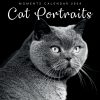 Cat Portraits – 2024 Square Wall Calendar 16 Months Black & White Planner Gift