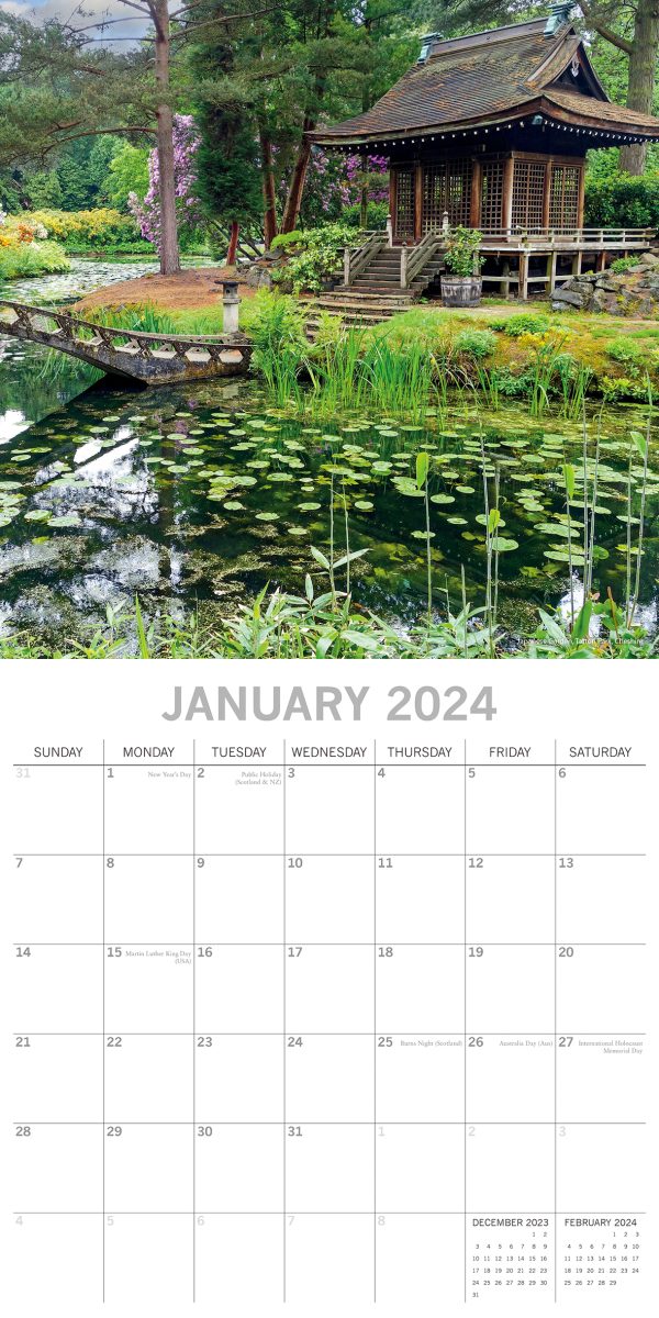 Beautiful Gardens 2024 Square Wall Calendar 16Month Floral Planner New Year Gift