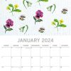 Beauty of Nature 2024 Square Wall Calendar 16 Month Floral Planner New Year Gift