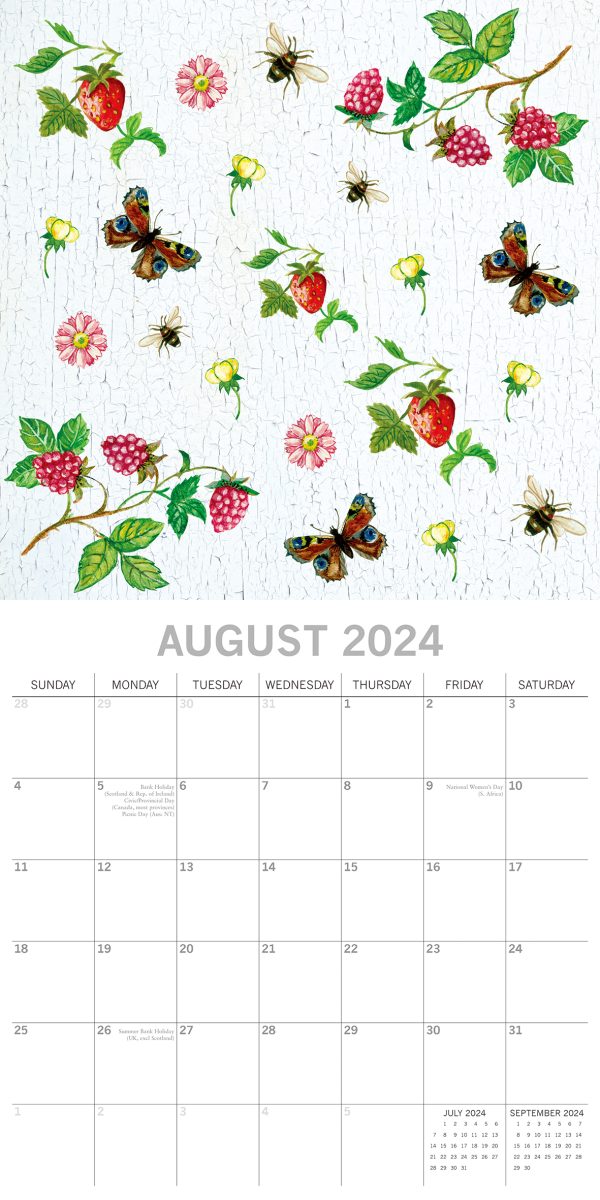 Beauty of Nature 2024 Square Wall Calendar 16 Month Floral Planner New Year Gift