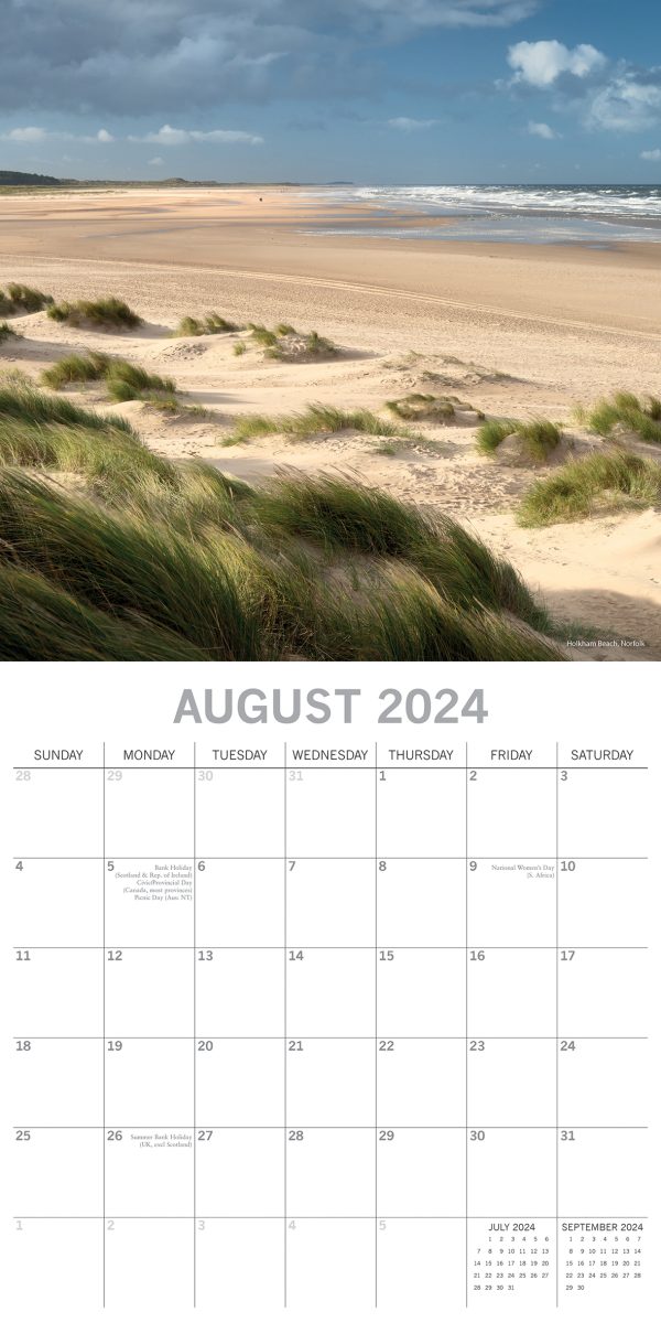 Coastlines of Britain – 2024 Square Wall Calendar 16 Months Premium Planner Gift