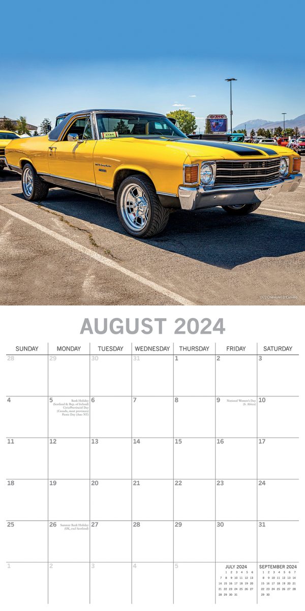 American Muscle Cars – 2024 Square Wall Calendar 16 Months Planner New Year Gift